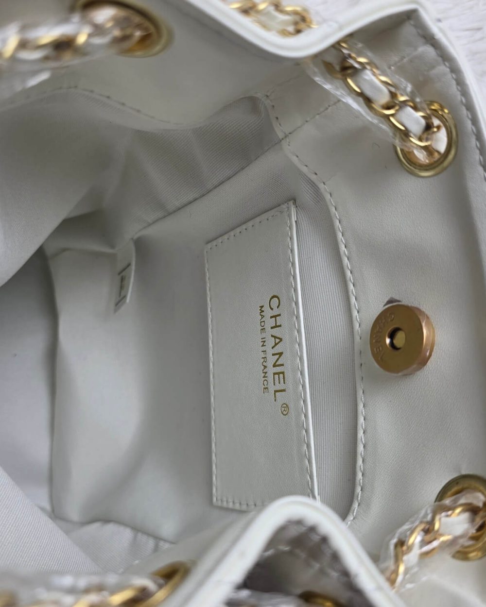 [REP 1:1] Chanel 25C White Duma Bucket Backpack luxury Bag  For Women, Women's Bags 31cm