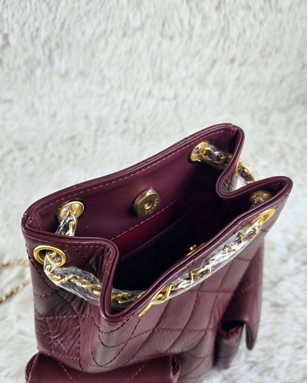 [REP 1:1] Chanel 25C Red Duma Bucket Backpack luxury Bag  For Women, Women's Bags 31cm