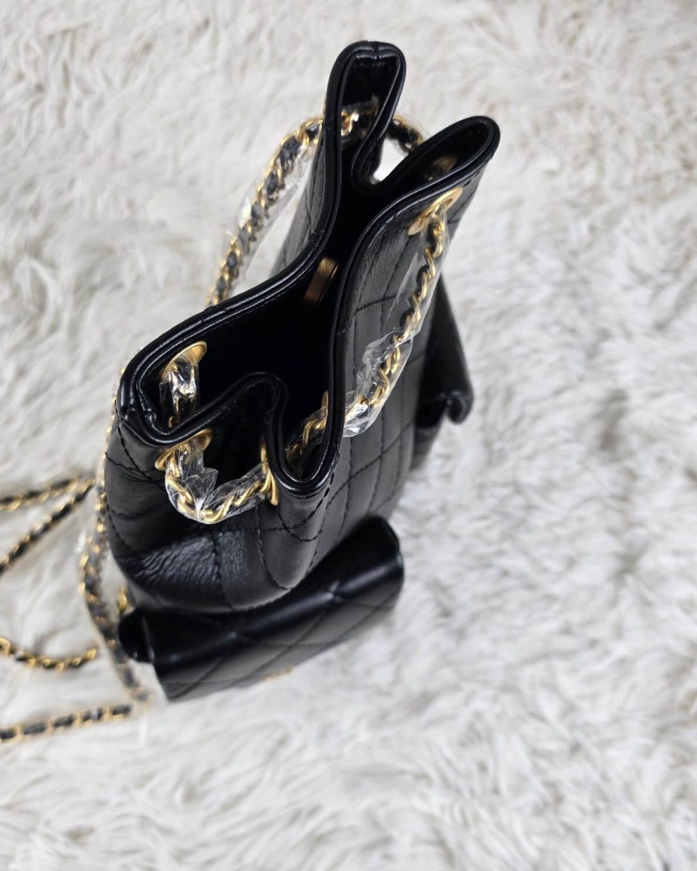 [REP 1:1] Chanel 25C Black Duma Bucket Backpack luxury Bag  For Women, Women's Bags 31cm