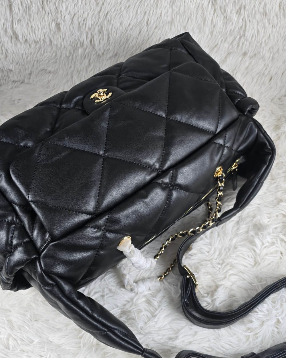 [REP 1:1] Chanel 24N Ski Series Nylon Fabric Large Sheep Pattern luxury Bag  For Women, Women's Bags 44cm