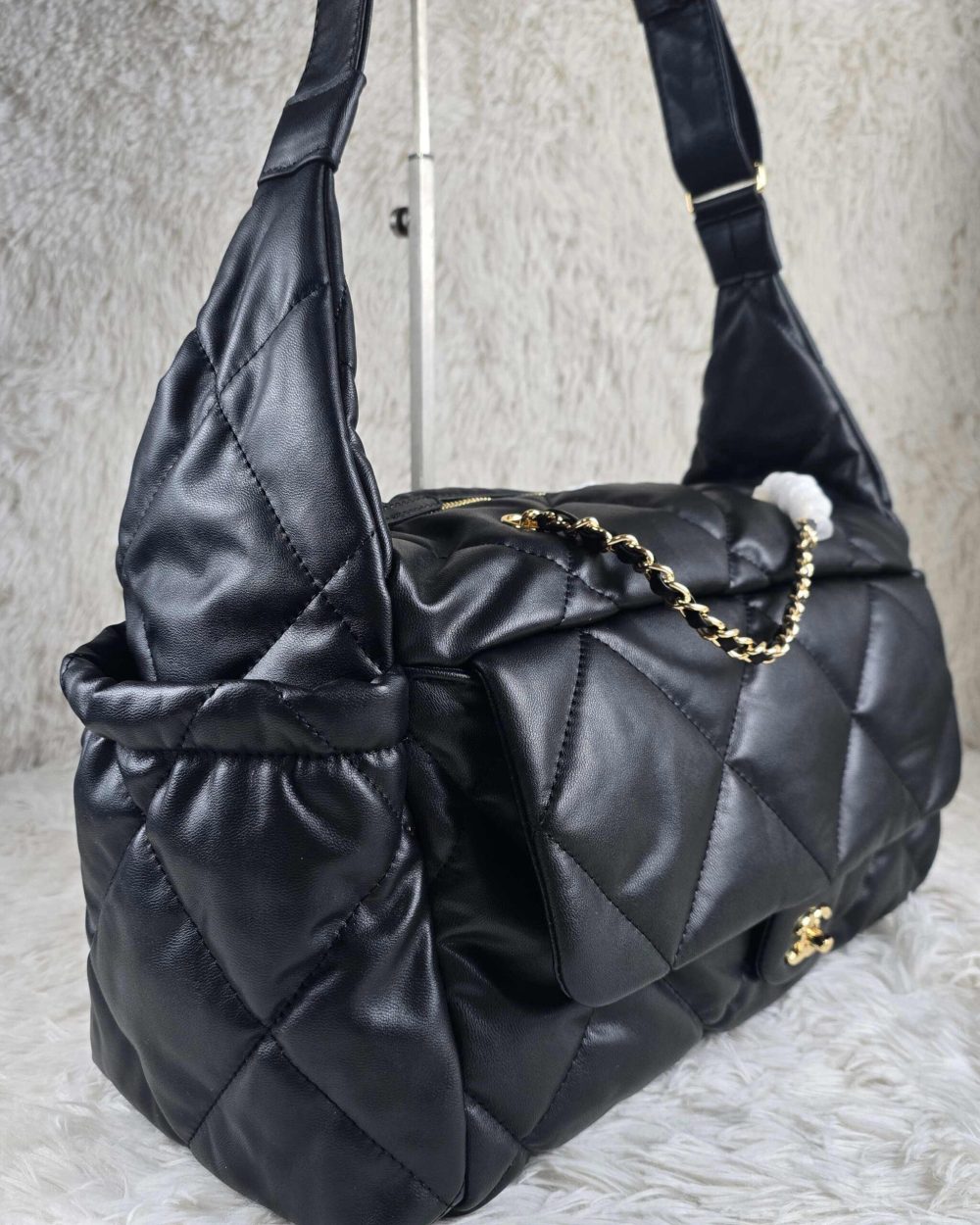 [REP 1:1] Chanel 24N Ski Series Nylon Fabric Large Sheep Pattern luxury Bag  For Women, Women's Bags 44cm