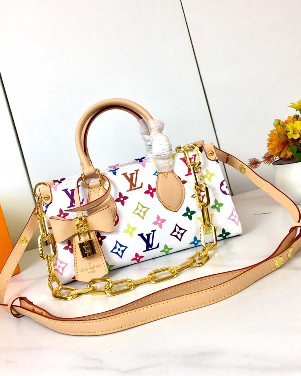 1:1 Replica Louis Vuitton LV X TM Onthego East West Chain Autres Toiles Monogram Luxury Bag For Women M13260 M46653 - 25 cm