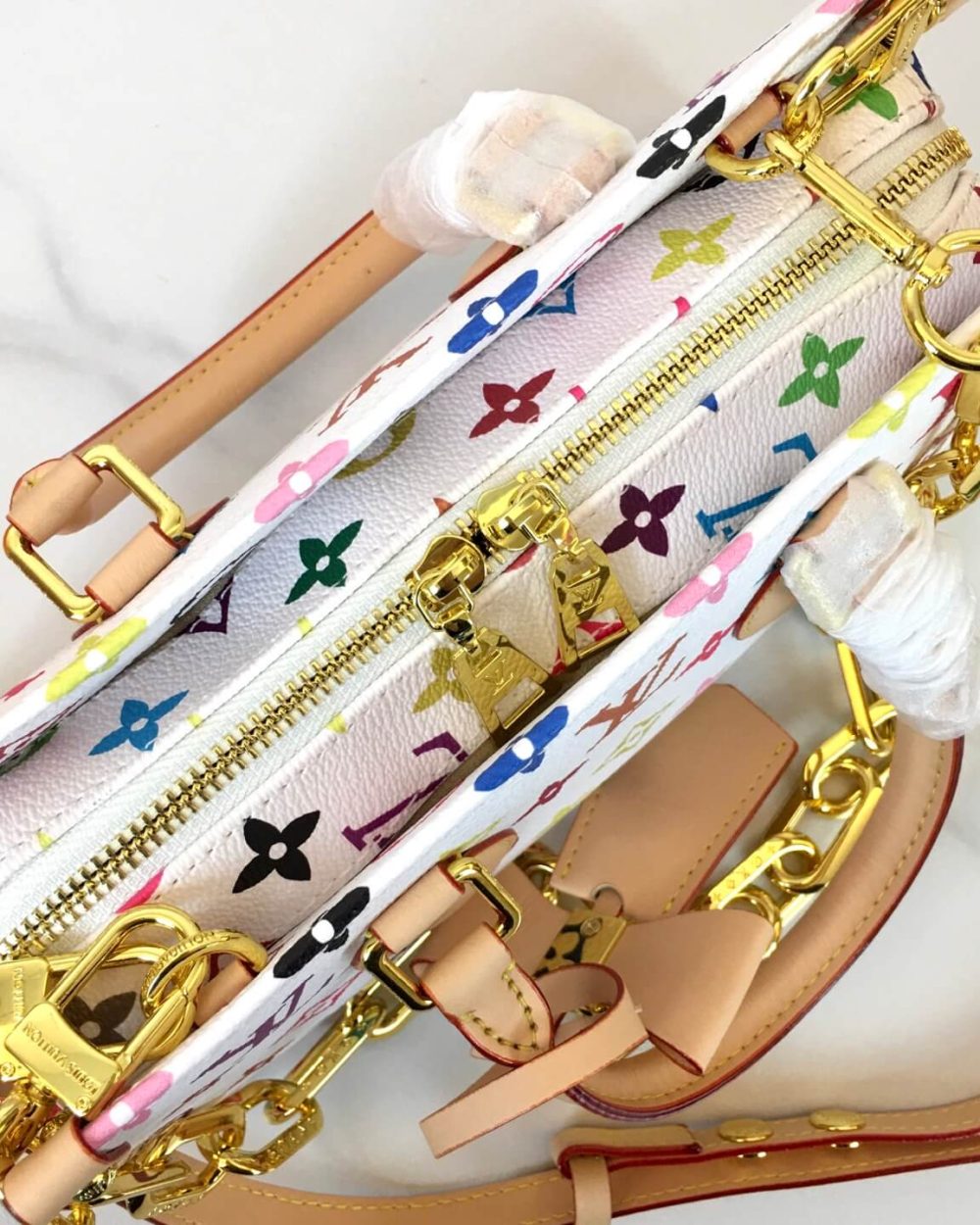 1:1 Replica Louis Vuitton LV X TM Onthego East West Chain Autres Toiles Monogram Luxury Bag For Women M13260 M46653 - 25 cm