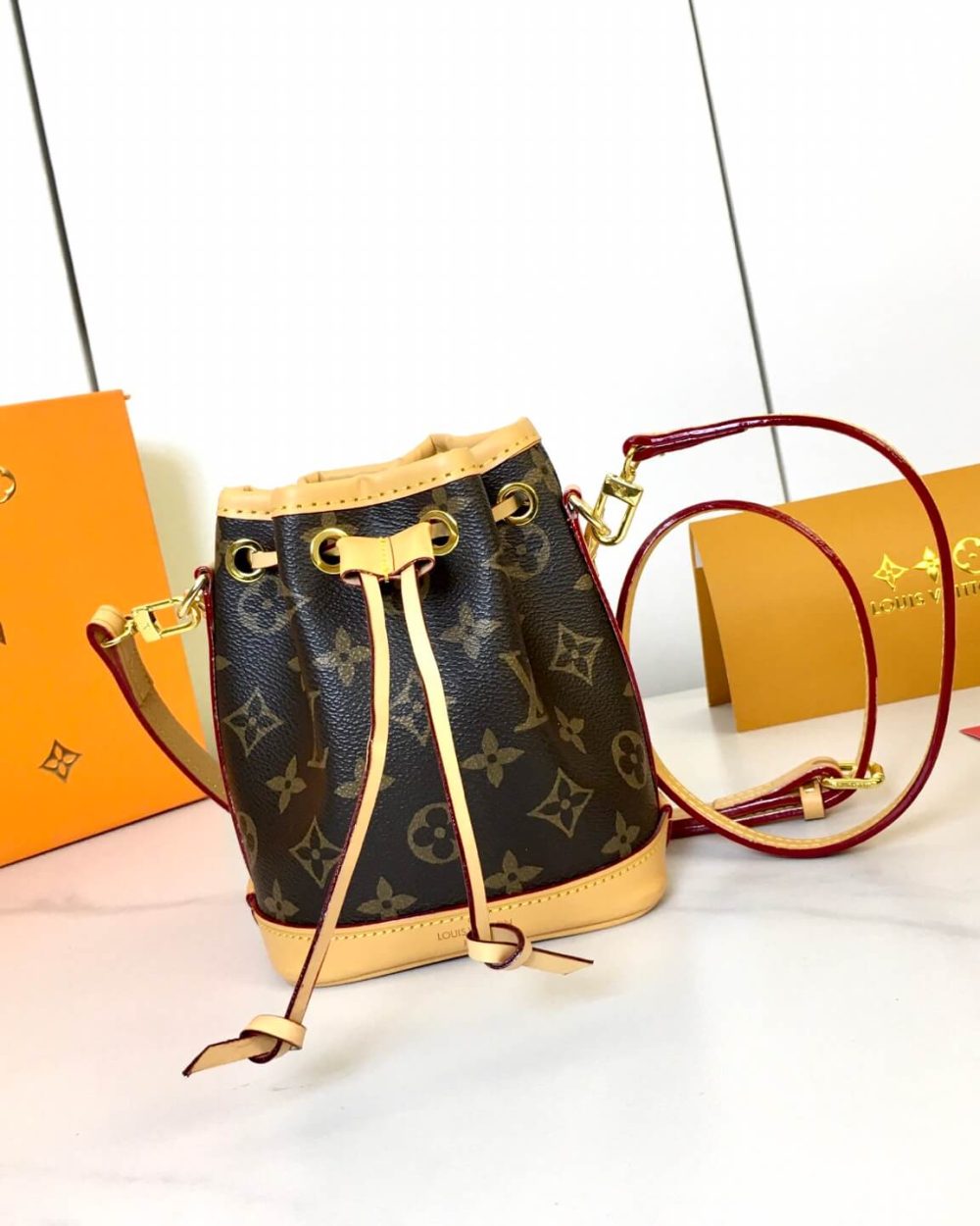 1:1 Replica Louis Vuitton LV Nano Noe Monogram Luxury Bag For Women M81266 - 16 cm