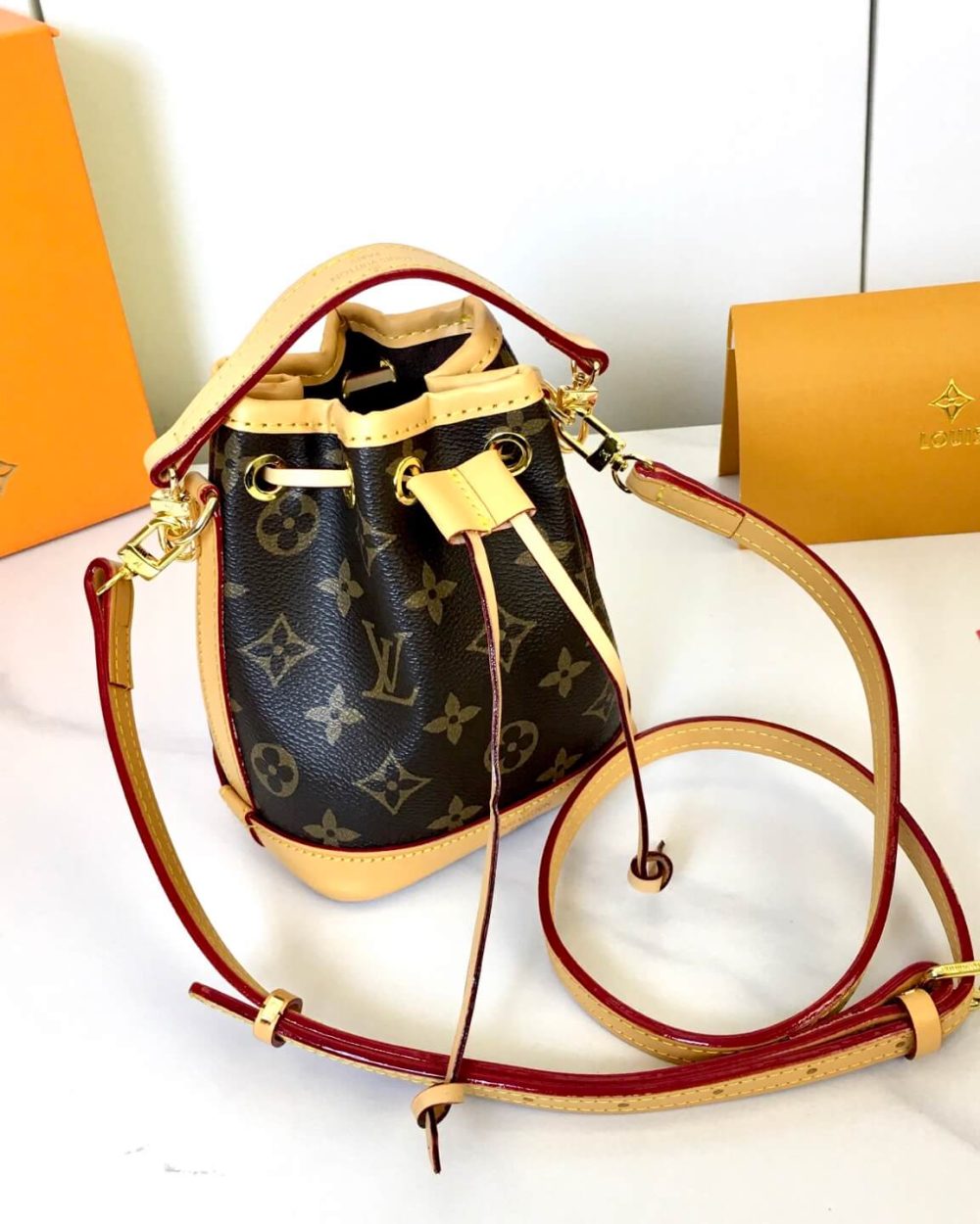 1:1 Replica Louis Vuitton LV Nano Noe Monogram Luxury Bag For Women M81266 - 16 cm