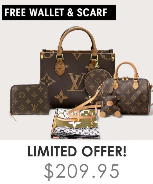 Big bag + Nano speedy + Gifts (Free LV Wallet + Free LV Silk Scarf)