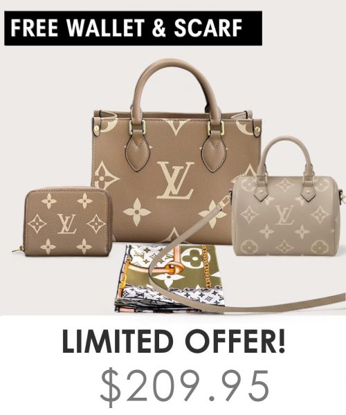 Big bag + Nano speedy + Gifts (Free LV Wallet + Free LV Silk Scarf)