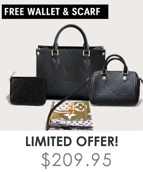 Big bag + Nano speedy + Gifts (Free LV Wallet + Free LV Silk Scarf)