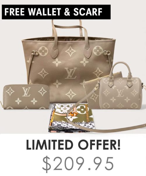 Big bag + Nano speedy + Gifts (Free LV Wallet + Free LV Silk Scarf)
