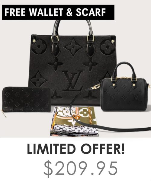 Big bag + Nano speedy + Gifts (Free LV Wallet + Free LV Silk Scarf)