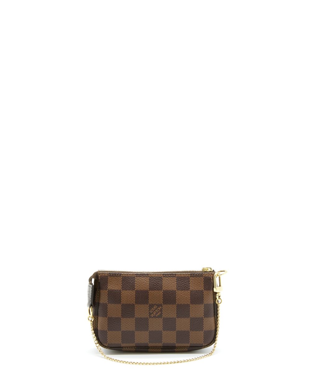 AAA Replica Louis Vuitton LV MINI POCHETTE ACCESSORIES DAMIER EBENE CANVAS GHW
