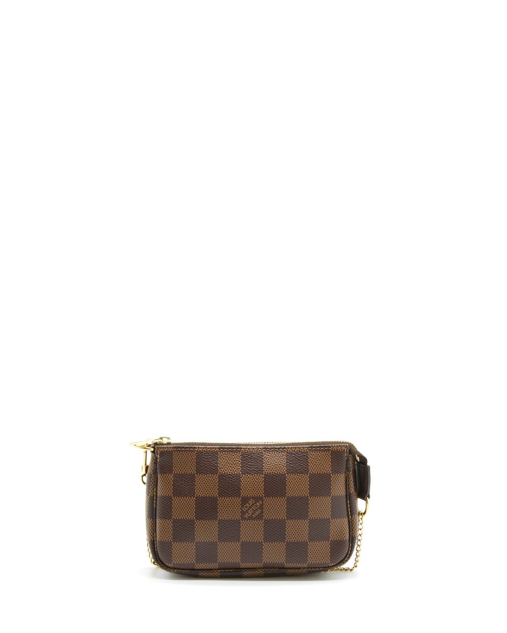 AAA Replica Louis Vuitton LV MINI POCHETTE ACCESSORIES DAMIER EBENE CANVAS GHW