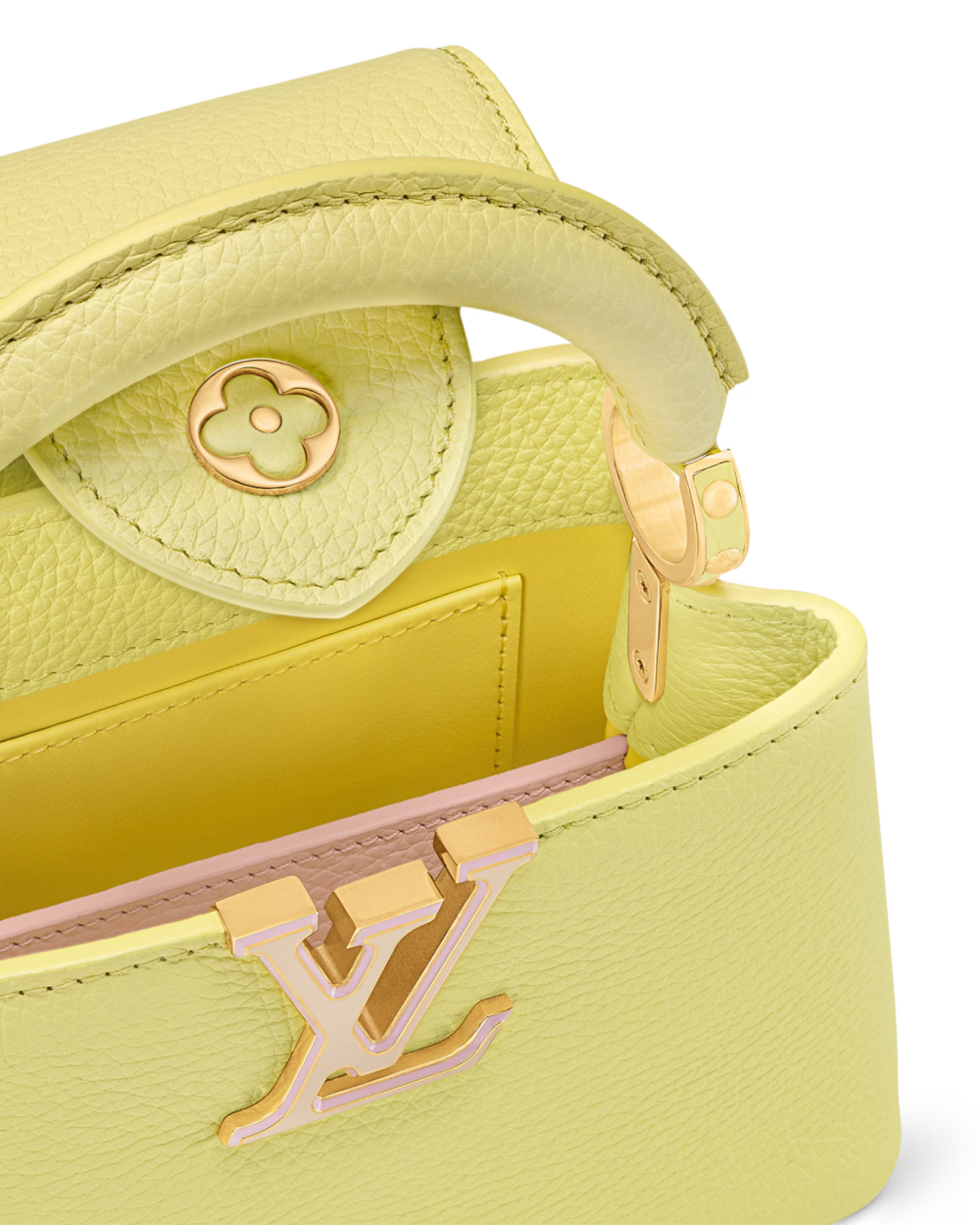 AAA Replica Louis Vuitton LV CAPUCINES MINI TAURILLON YELLOW GHW