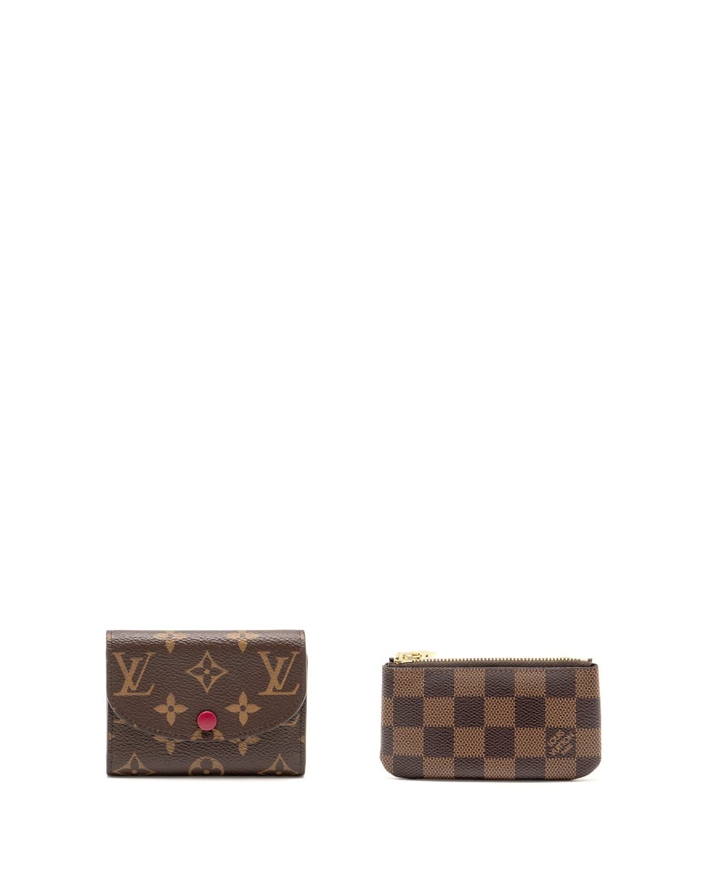 AAA Replica Louis Vuitton LV ROSALIE COIN PURSE MONOGRAM CANVAS FUCHSIA, KEY POUCH DAMIER EBENE GHW(SELL IN A SET)