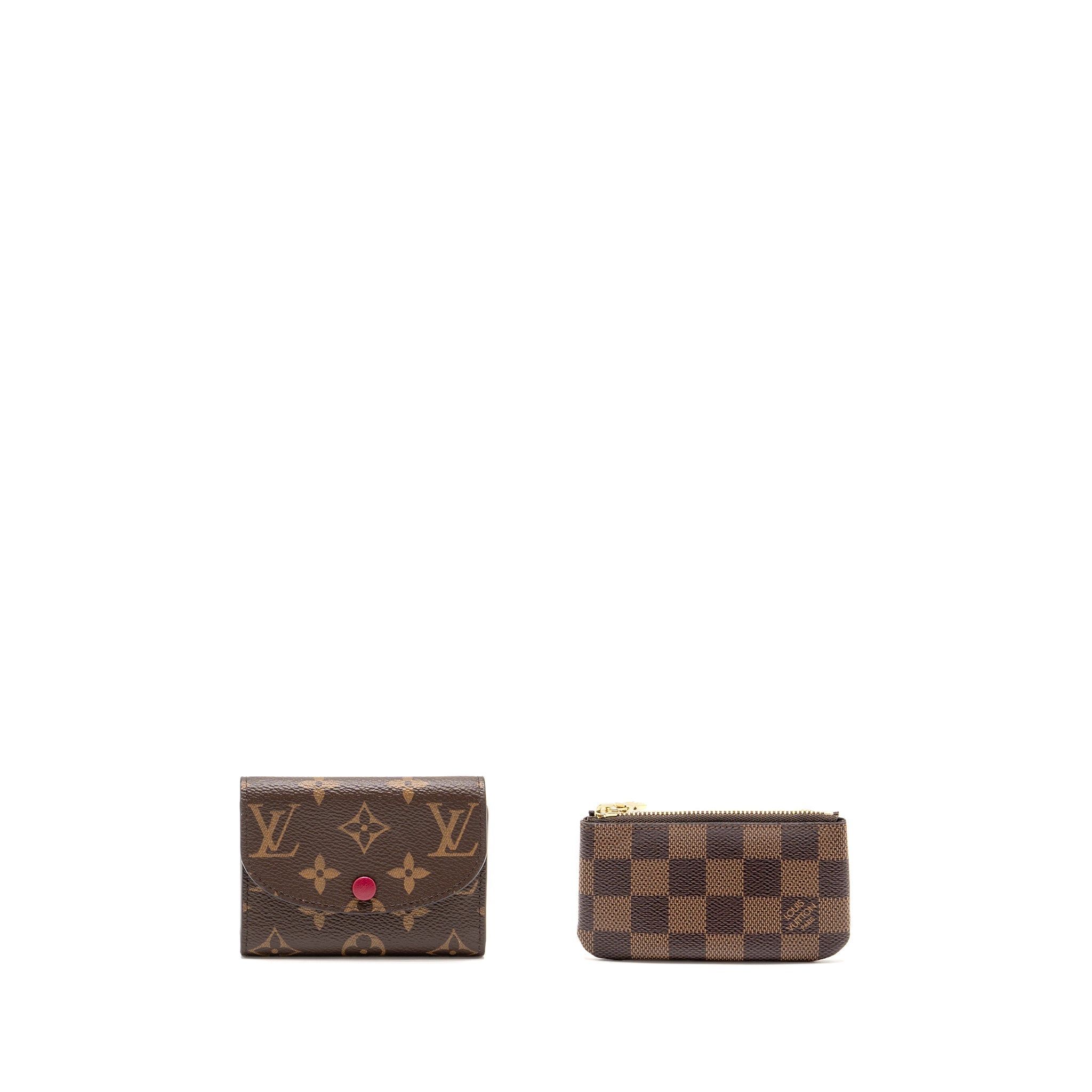 AAA Replica Louis Vuitton LV ROSALIE COIN PURSE MONOGRAM CANVAS FUCHSIA, KEY POUCH DAMIER EBENE GHW(SELL IN A SET)