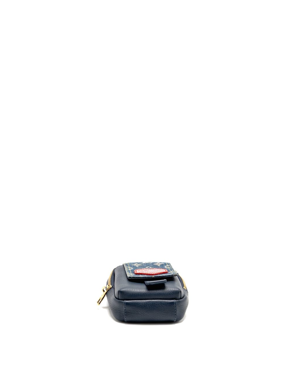 AAA Replica Louis Vuitton LV X NIGO FLAT DOUBLE PHONE POUCH DENIM/CALFSKIN BLUE GHW