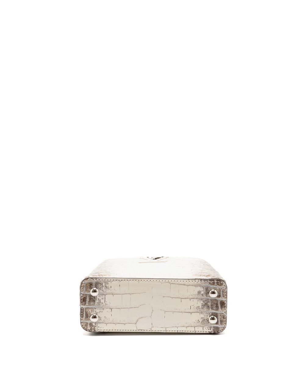 AAA Replica Louis Vuitton LV CAPUCINES MINI HIMALAYAN CROCODILE WHITE SHW