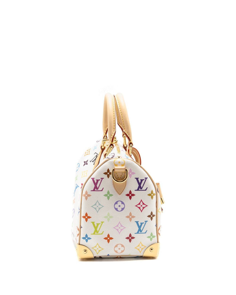 AAA Replica Louis Vuitton LV X TAKASHI MURAKAMI SPEEDY BANDOULIÈRE 25 MONOGRAM CANVAS WHITE/ MULTICOLOUR GHW