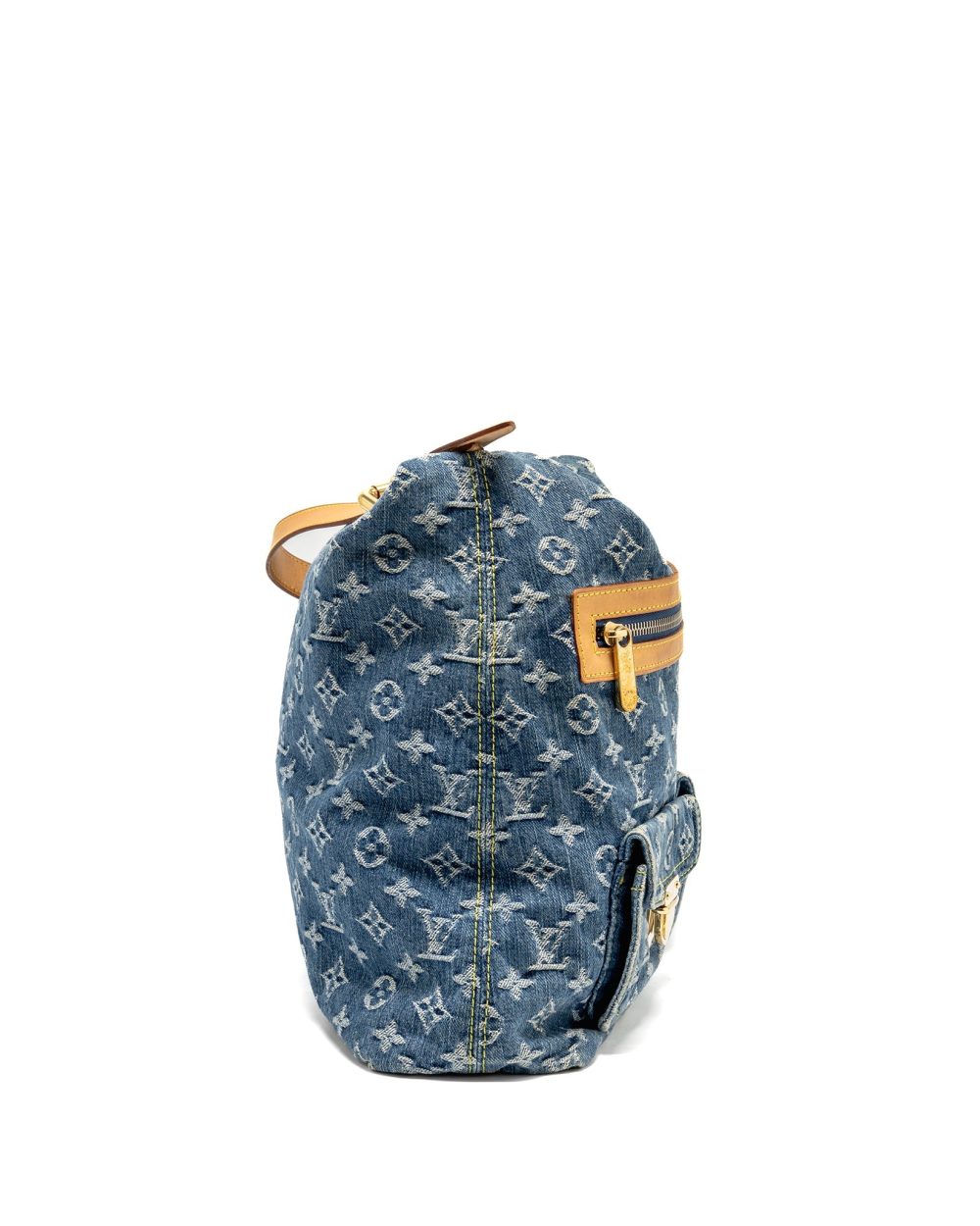 AAA Replica Louis Vuitton LV VINTAGE BAGGY GM SHOULDER BAG MONOGRAM DENIM GHW