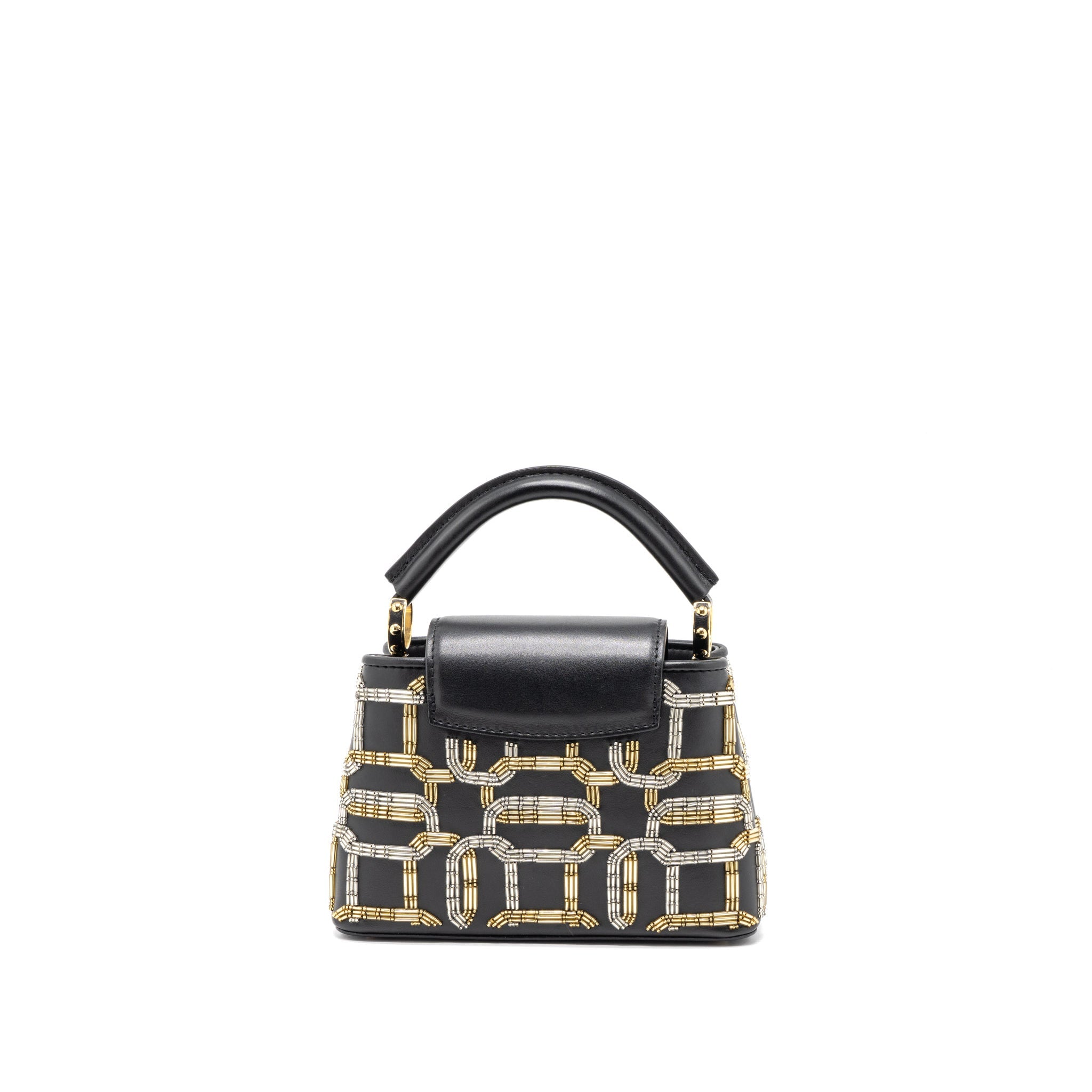 AAA Replica Louis Vuitton LV CAPUCINES BB 21FW LIMITED EDITION CALFSKIN BLACK/MULTICOLOUR GHW