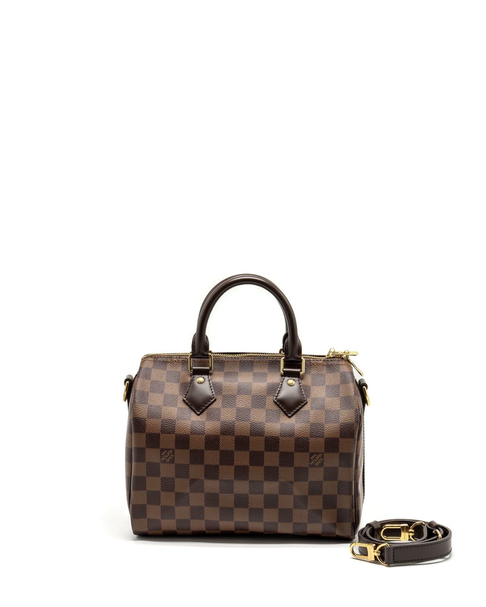AAA Replica Louis Vuitton LV SPEEDY BANDOULIERE 25 DAMIER EBENE CANVAS GHW