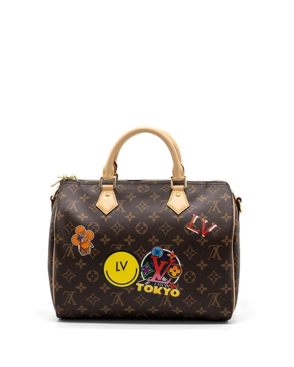 AAA Replica Louis Vuitton LV SPEEDY BANDOULIERE 30 MY LV WORLD TOUR MONOGRAM CANVAS GHW