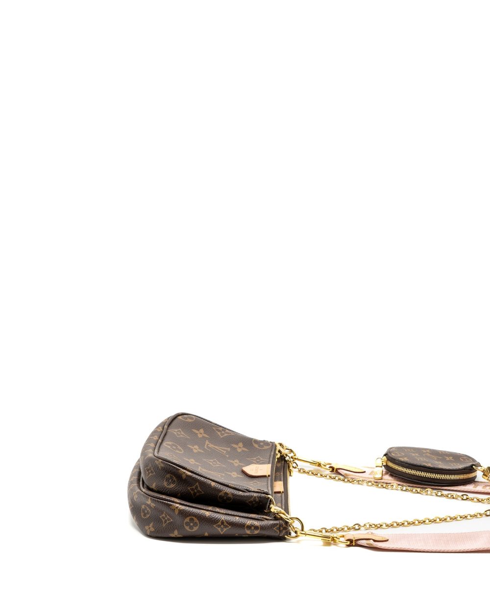 AAA Replica Louis Vuitton LV MULTI POCHETTE ROSE CLAIR STRAP MONOGRAM CANVAS GHW