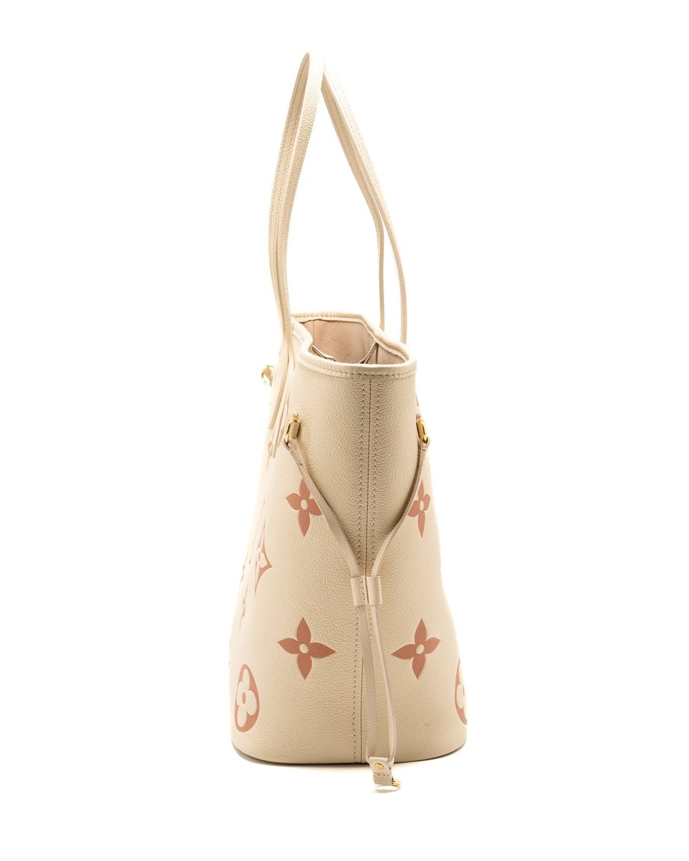 AAA Replica Louis Vuitton LV NEVERFULL MM MONOGRAM EMPREINTE CRÈME/ROSE TRIANON GHW