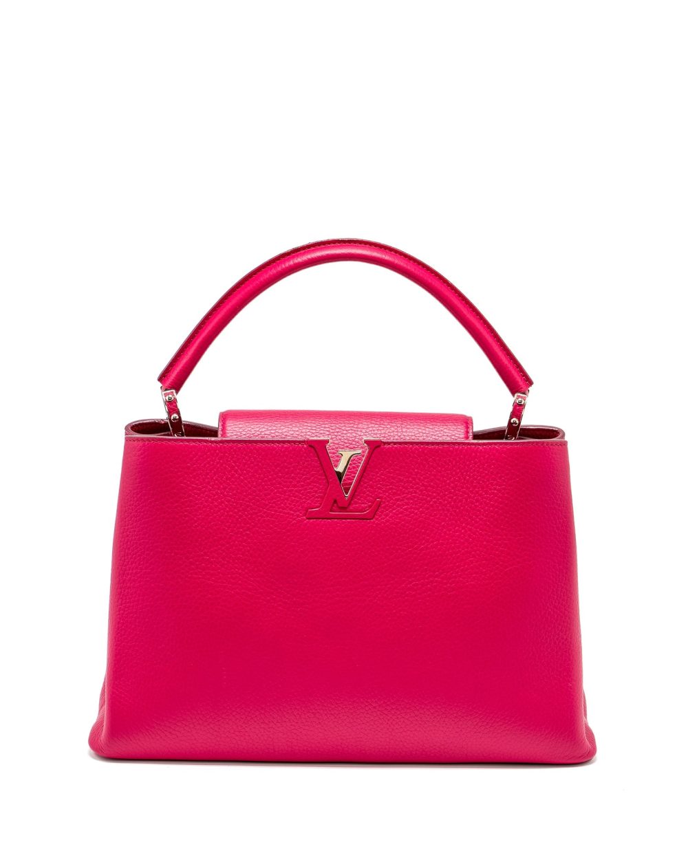 AAA Replica Louis Vuitton LV CAPUCINES TAURILLON HOT PINK SHW