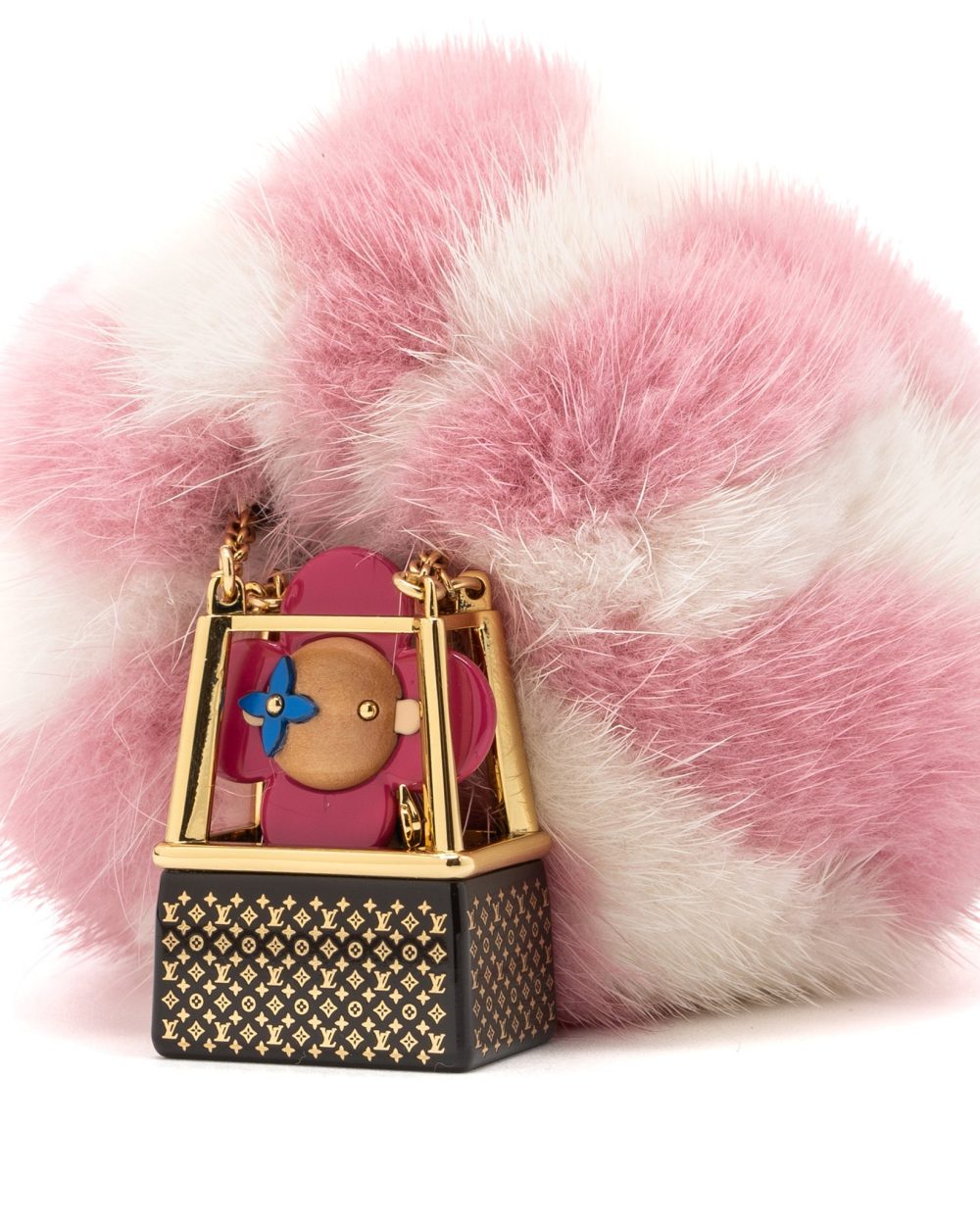 AAA Replica Louis Vuitton LV VIVIENNE HOT AIR BALLON BAG CHARM / KEY RING FUR MULTICOLOUR