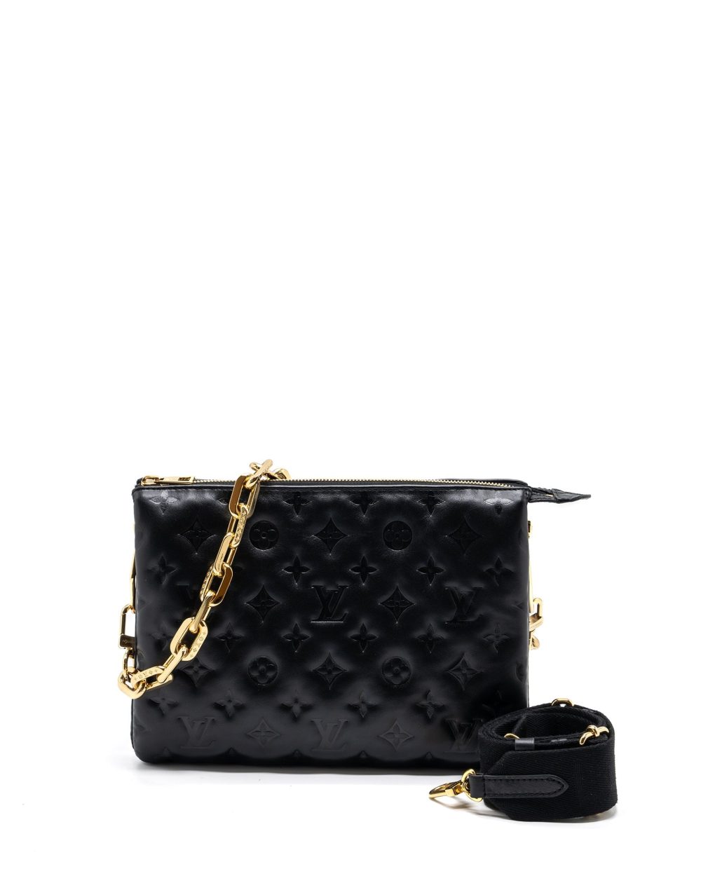 AAA Replica Louis Vuitton LV COUSSIN PM MONOGRAM EMPREINTE LAMBSKIN BLACK GHW (NEW VERSION)