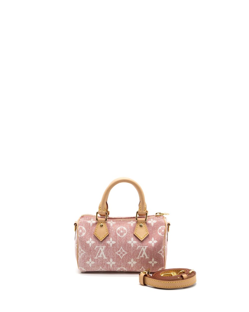 AAA Replica Louis Vuitton LV NANO SPEEDY MONOGRAM DENIM PINK GHW (NEW VERSION)
