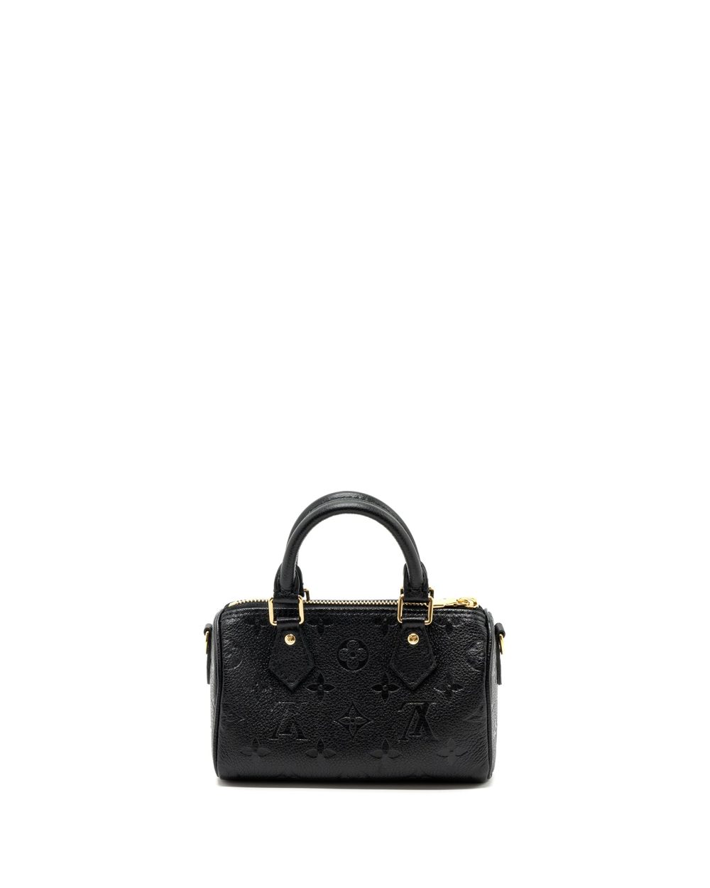 AAA Replica Louis Vuitton LV NANO SPEEDY MONOGRAM EMPREINTE BLACK GHW(NEW VERSION)