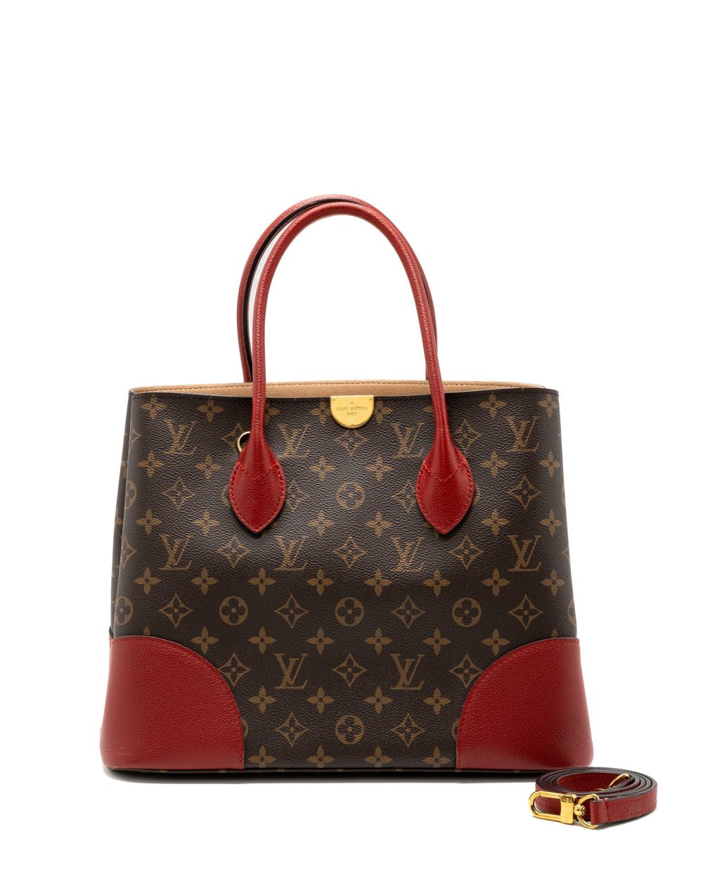 AAA Replica Louis Vuitton LV TOP HANDLE TOTE BAG MONOGRAM CANVAS / RED GHW