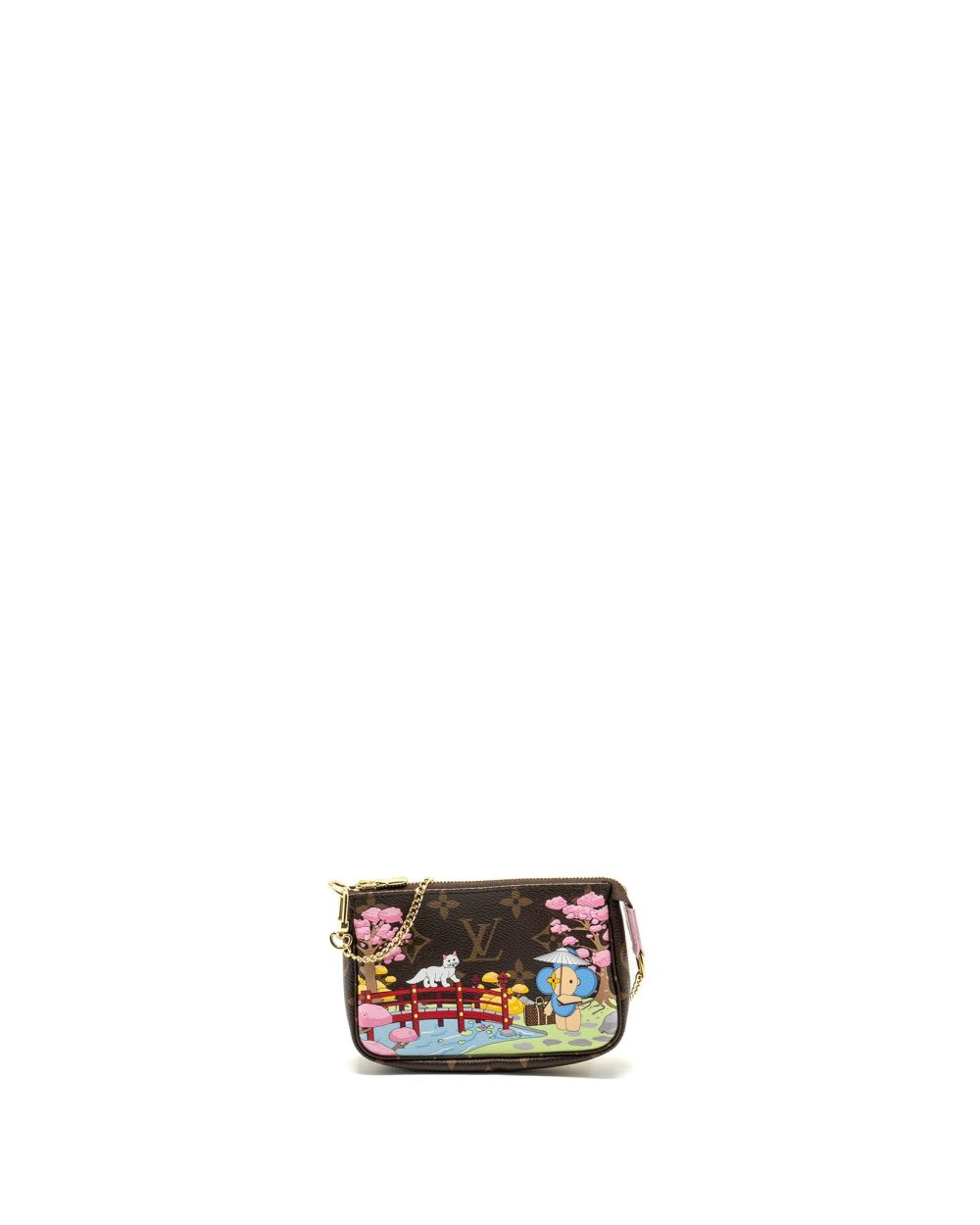 AAA Replica Louis Vuitton LV MINI POCHETTE ACCESSORIES 2021 CHRISTMAS LIMITED EDITION JAPANESE GARDEN SAKURA GHW