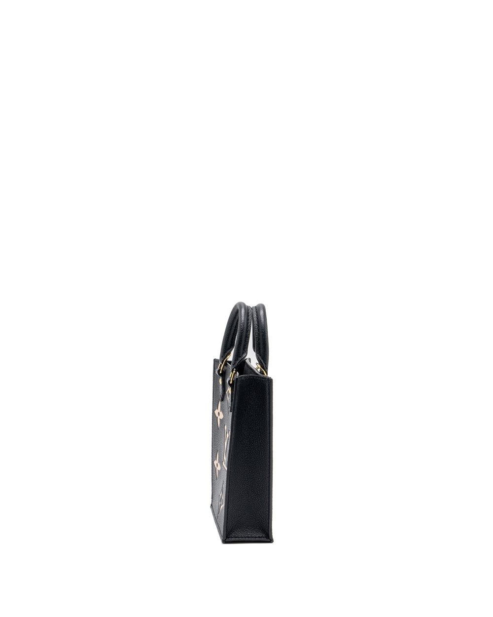 AAA Replica Louis Vuitton LV PETIT SAC PLAT MONOGRAM EMPREINTE BLACK/ BEIGE GHW (NEW VERSION)