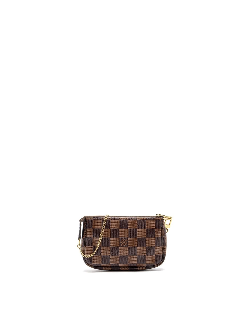AAA Replica Louis Vuitton LV MINI POCHETTE DAMIER EBENE GHW