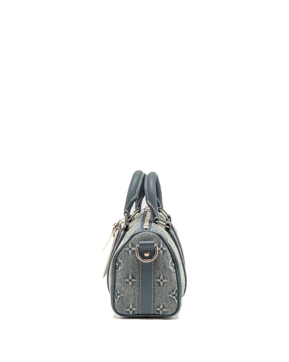 AAA Replica Louis Vuitton LV KEEPALL BANDOULIERE 25 WASHED DENIM CANVAS BLUE SHW