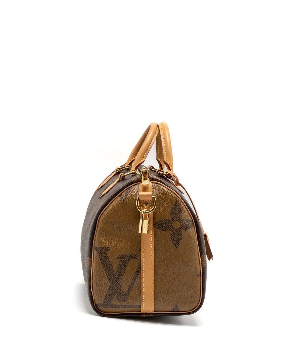 AAA Replica Louis Vuitton LV SPEEDY 30 BANDOULIERE GIANT MONOGRAM REVERSE CANVAS GHW