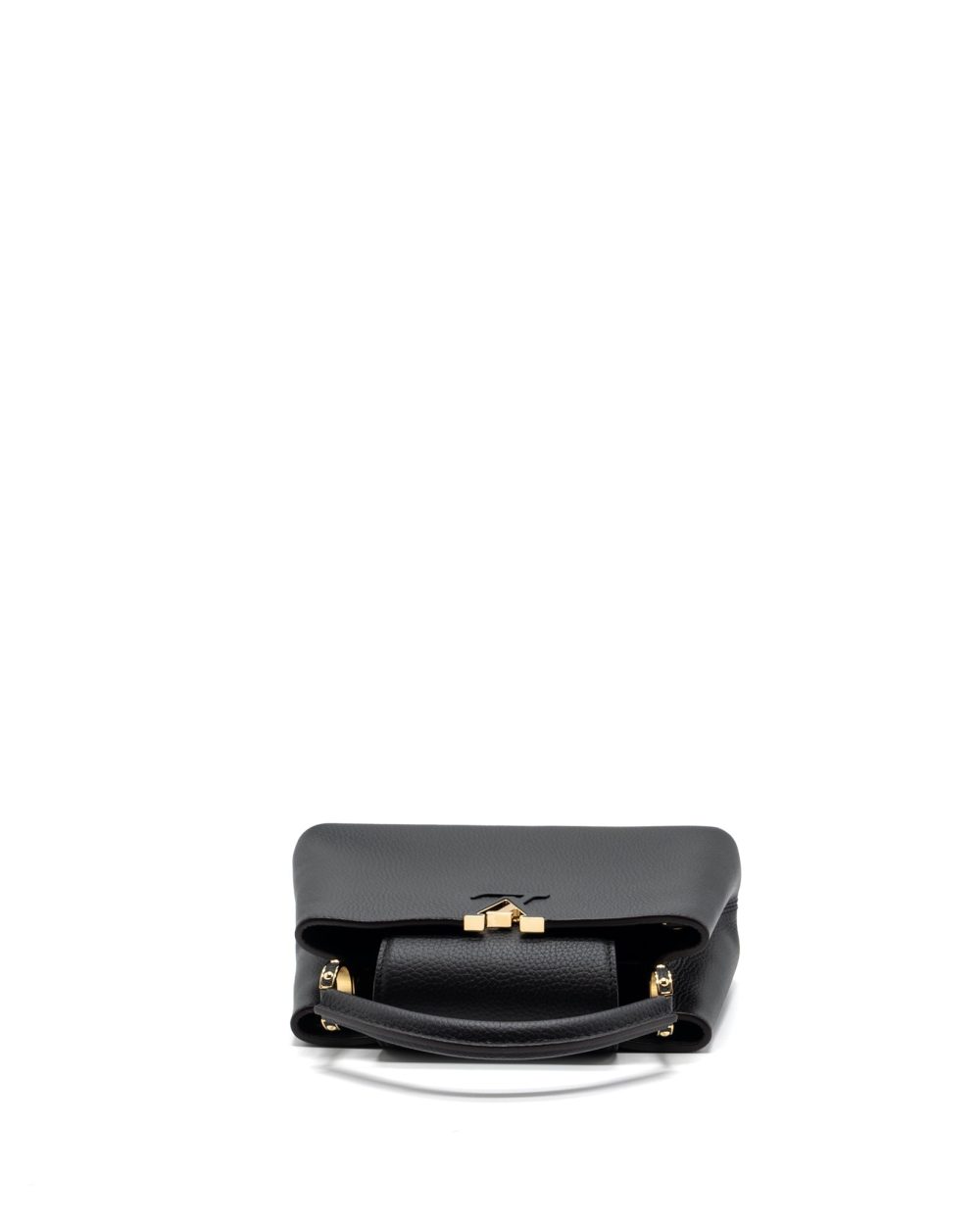 AAA Replica Louis Vuitton LV CAPUCINES BB TAURILLON BLACK GHW(NEW VERSION)