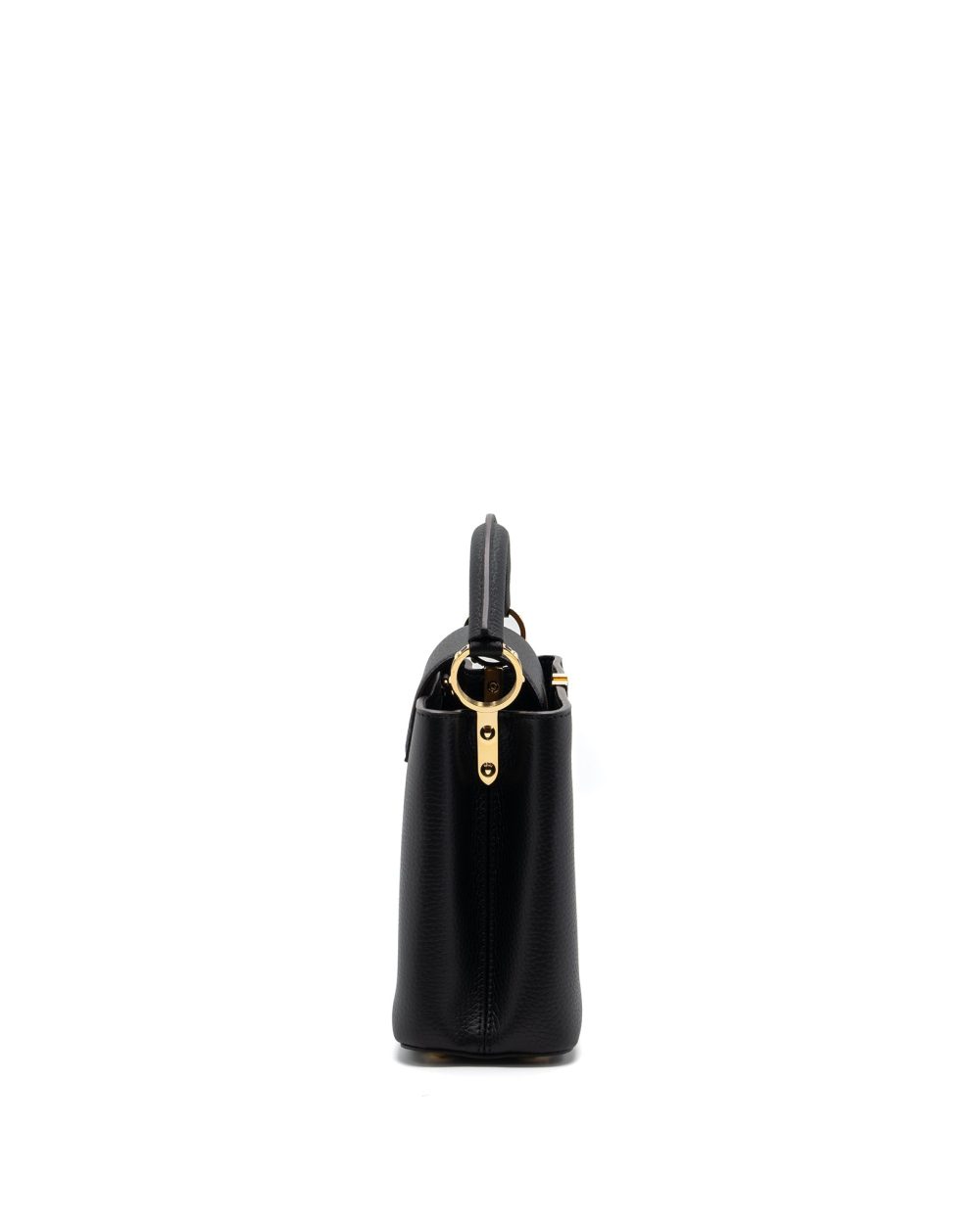 AAA Replica Louis Vuitton LV CAPUCINES BB TAURILLON BLACK GHW(NEW VERSION)