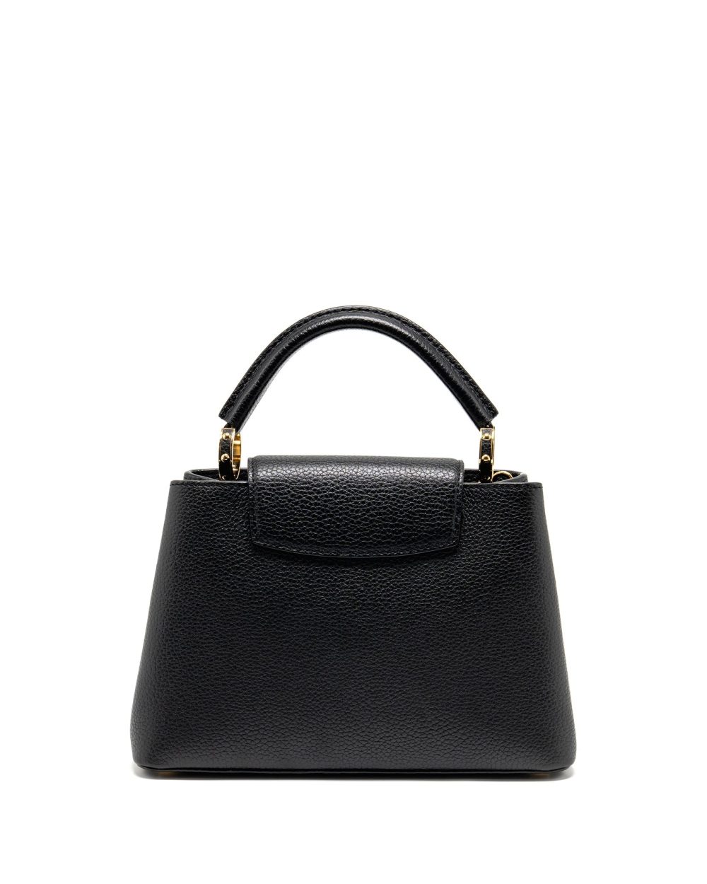 AAA Replica Louis Vuitton LV CAPUCINES BB WITH MONOGRAM FLOWER EMBELLISHMENTS TAURILLON BLACK GHW