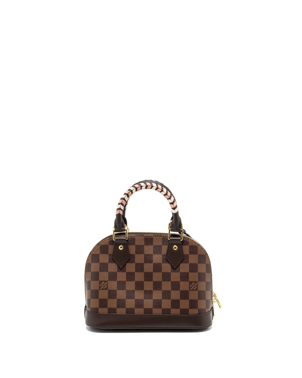 AAA Replica Louis Vuitton LV ALMA BB WITH BRAIDED HANDLES DAMIER EBENE CANVAS GHW