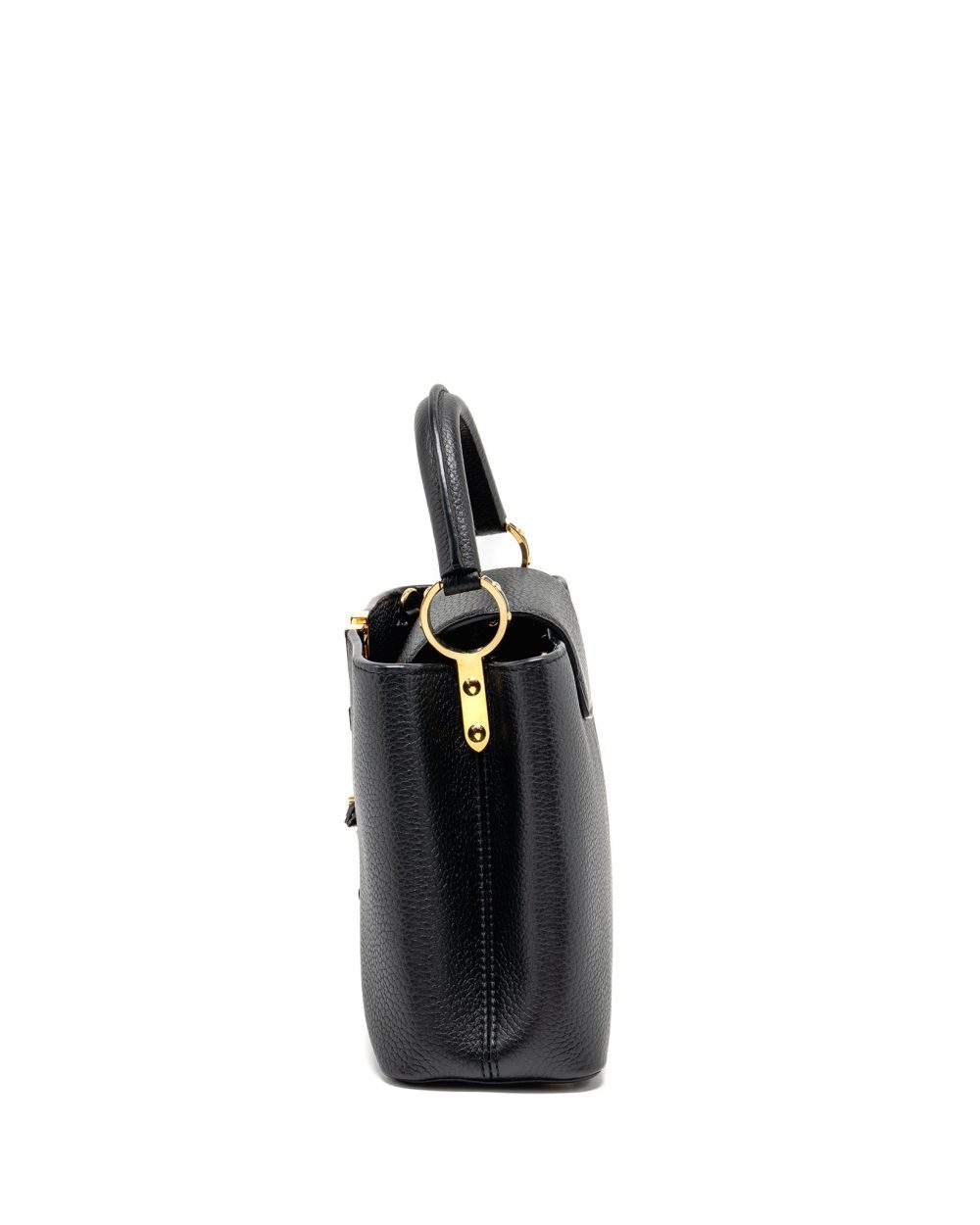 AAA Replica Louis Vuitton LV CAPUCINES BB WITH MONOGRAM FLOWER EMBELLISHMENTS TAURILLON BLACK GHW