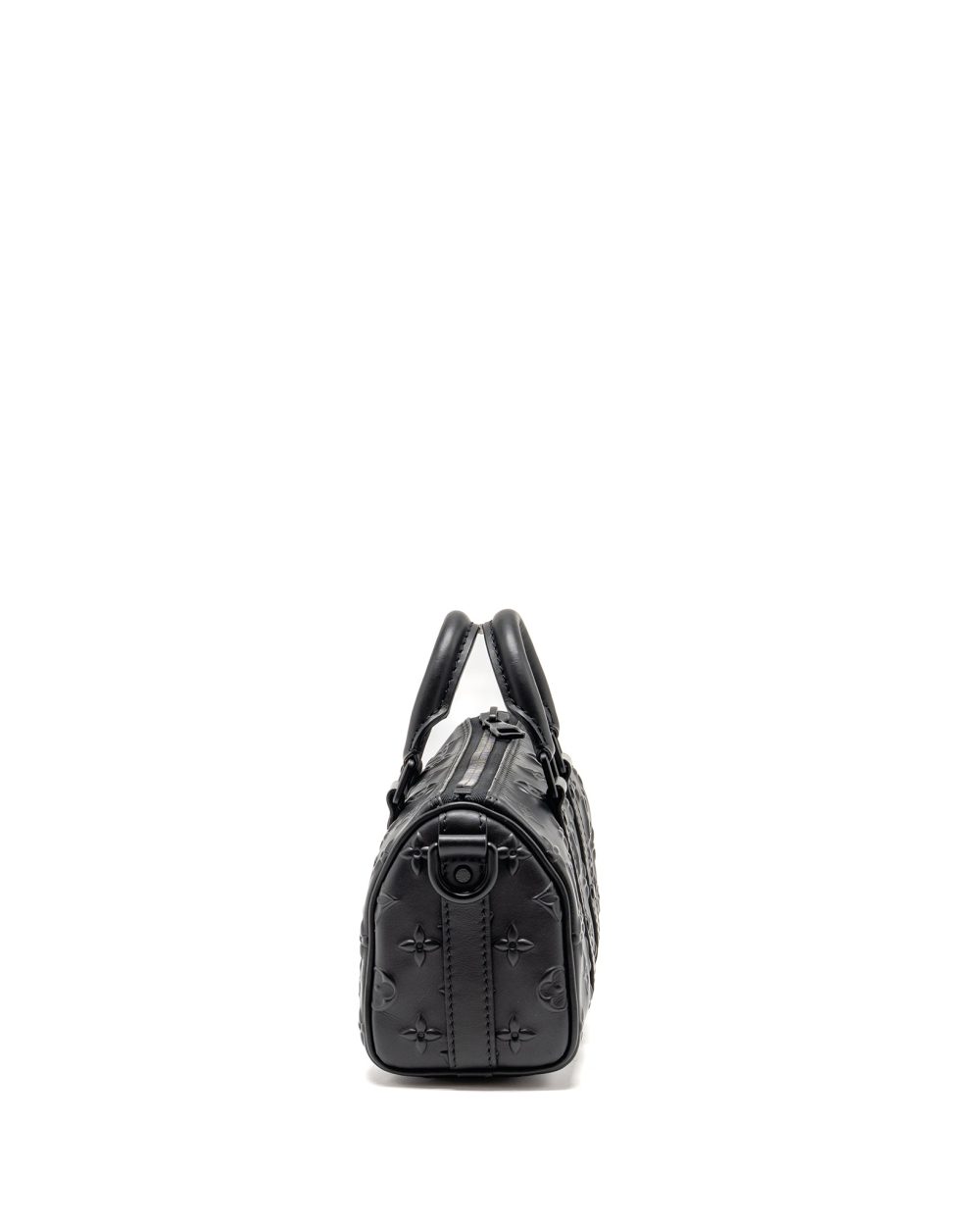 AAA Replica Louis Vuitton LV KEEPALL XS MONOGRAM SEAL COWHIDE LEATHER SO BLACK