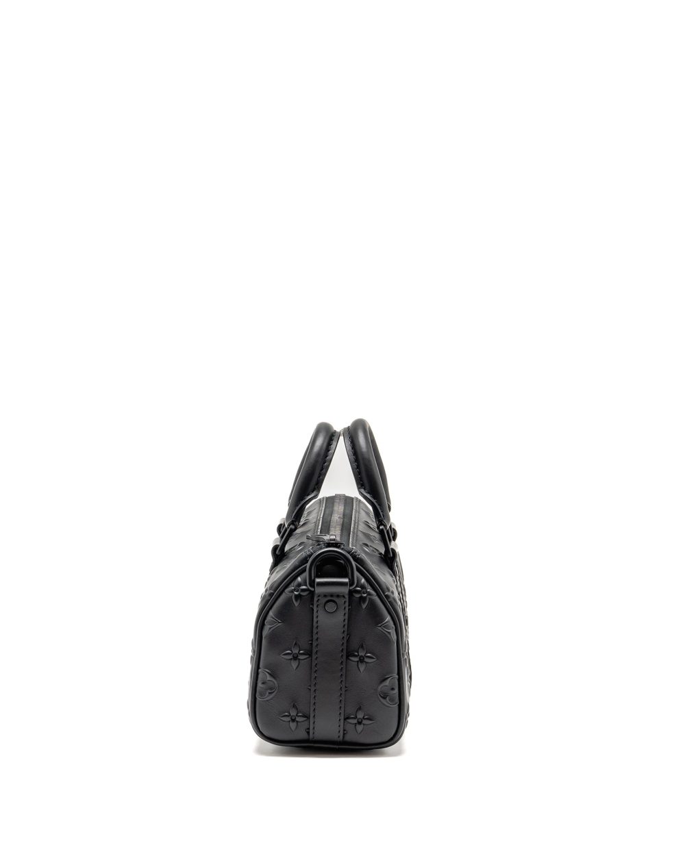 AAA Replica Louis Vuitton LV KEEPALL XS MONOGRAM SEAL COWHIDE LEATHER SO BLACK