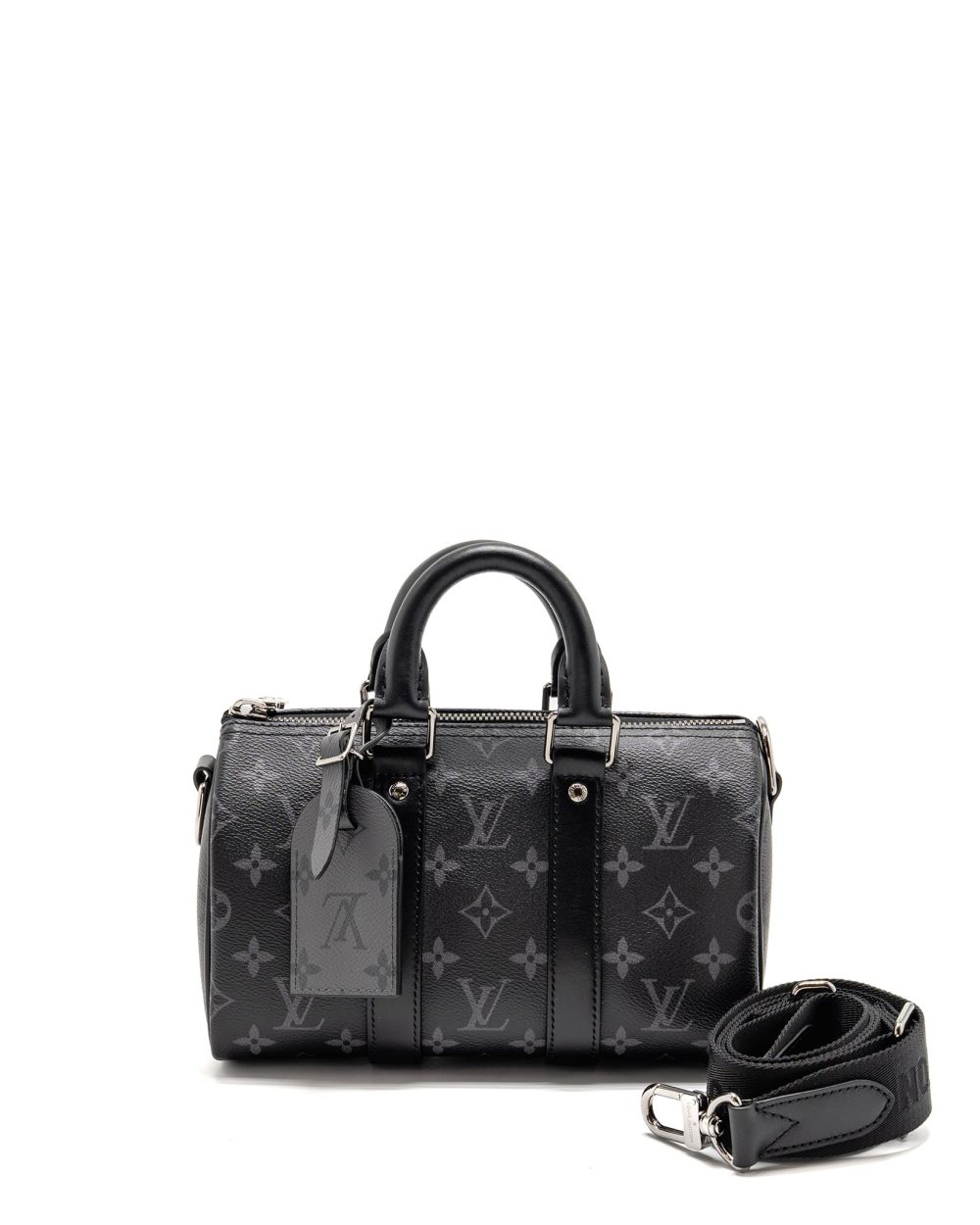 AAA Replica Louis Vuitton LV KEEPALL BANDOULIERE 25 MONOGRAM ECLIPSE SHW
