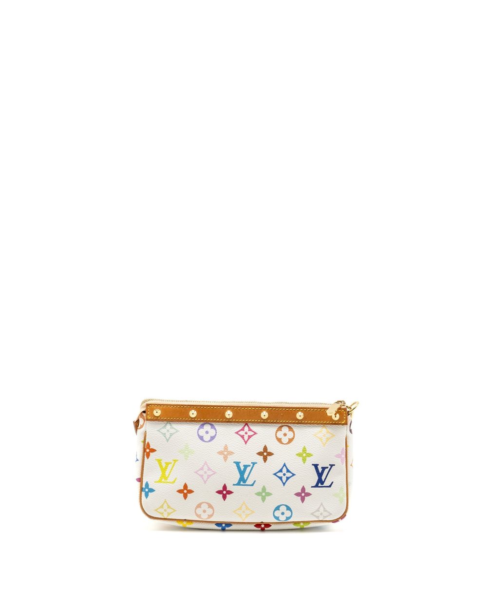 AAA Replica Louis Vuitton LV TAKASHI MURAKAMI POCHETTE ACCESSORIES MONOGRAM WHITE/MULTICOLOUR GHW