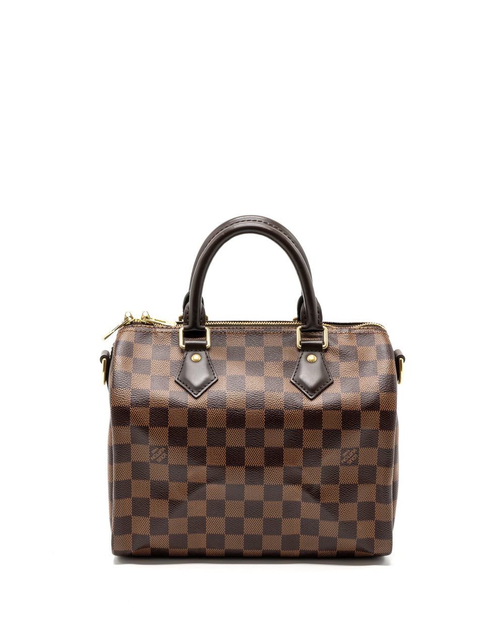 AAA Replica Louis Vuitton LV SPEEDY BANDOULIERE 25 DAMIER EBENE CANVAS GHW (NEW VERSION)