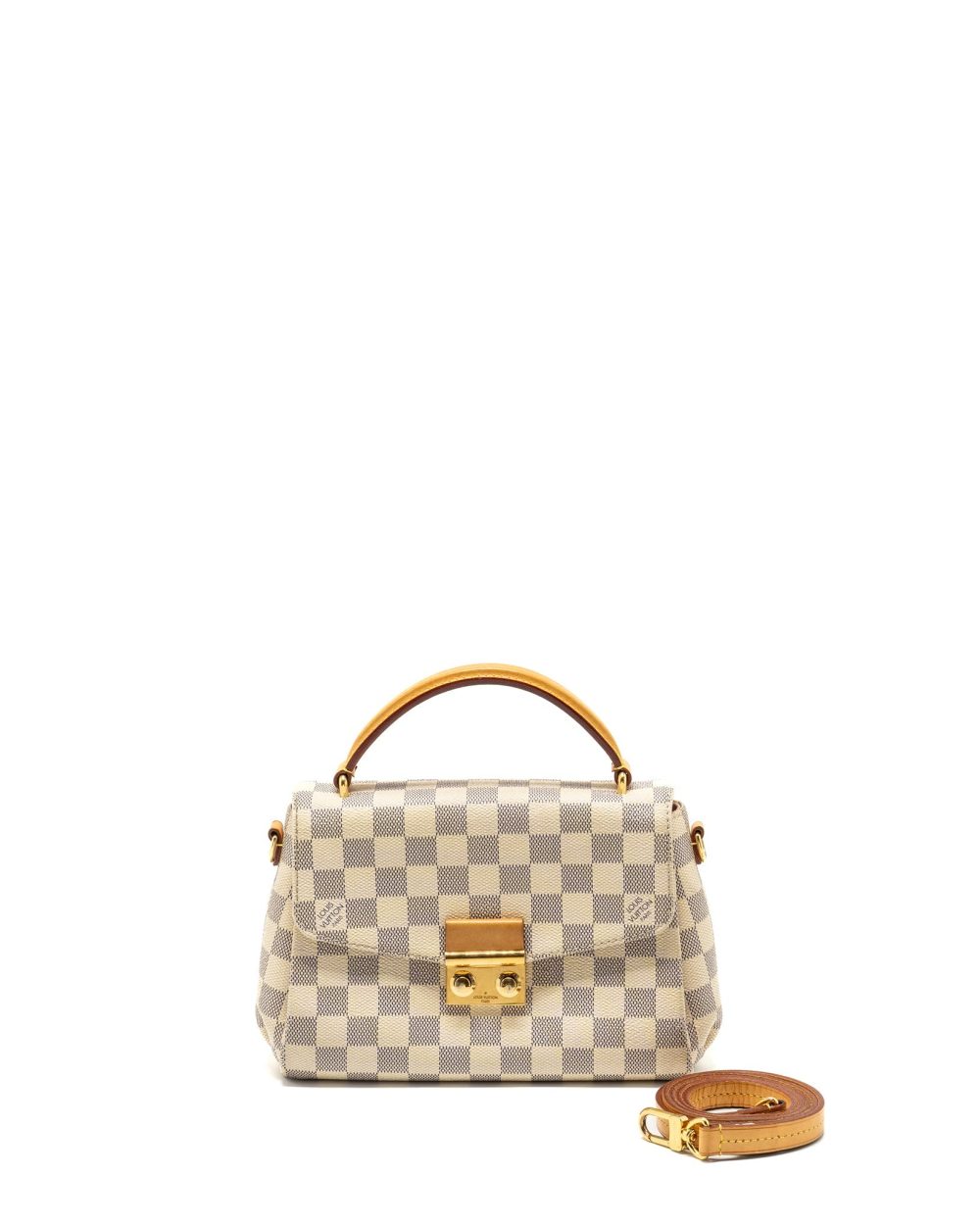 AAA Replica Louis Vuitton LV CROISETTE DAMIER AZUR CANVAS WHITE GHW